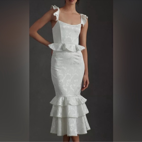 Anthropologie Dresses & Skirts - V Chapman Violet Corset Ruffled Tiered Hem Midi Dress Anthropologie